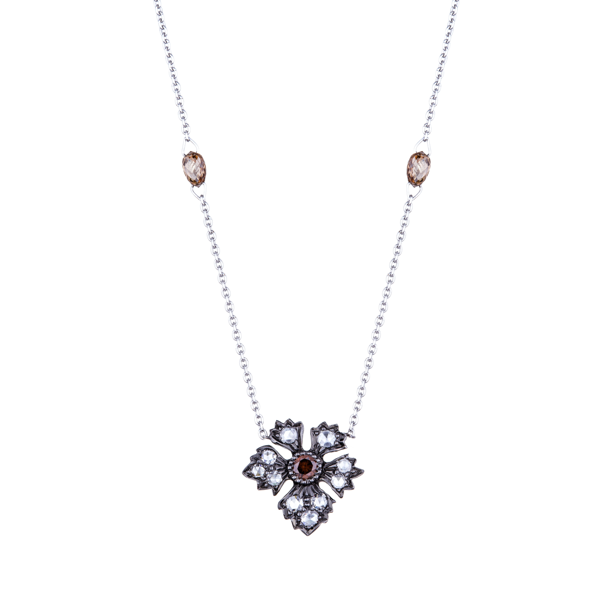 Louis Vuitton Flower Pendant Necklace 18K White Gold with Diamonds and Pink  Sapphire White gold 20999119